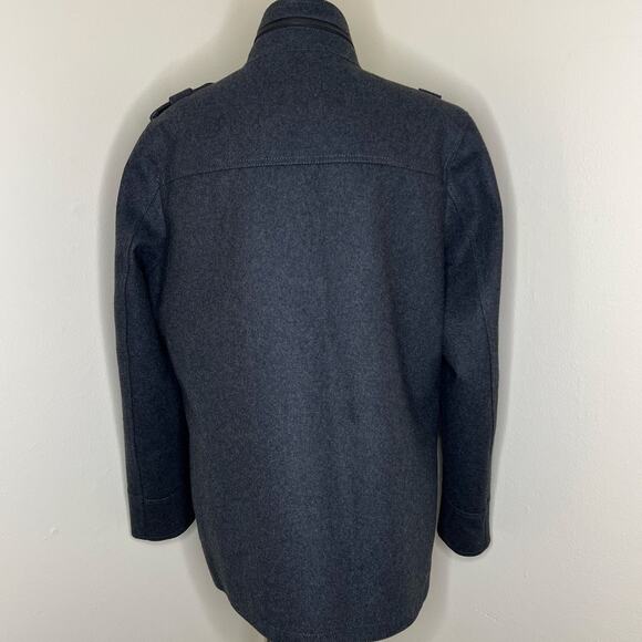 Guess Wool Blend Military Field Jacket Large Mens Coat Quilted Insulated Gray - Picture 4 of 13